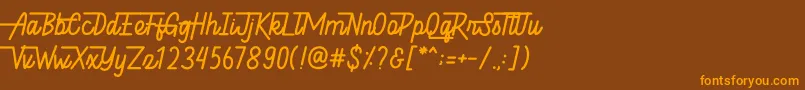 Hellytail Font – Orange Fonts on Brown Background