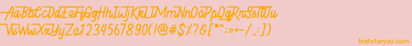 Hellytail Font – Orange Fonts on Pink Background