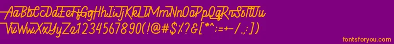 Hellytail Font – Orange Fonts on Purple Background