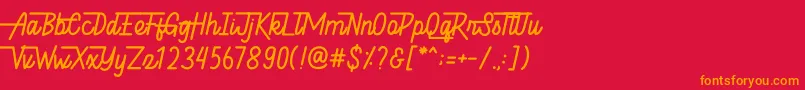 Hellytail Font – Orange Fonts on Red Background
