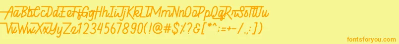 Hellytail Font – Orange Fonts on Yellow Background