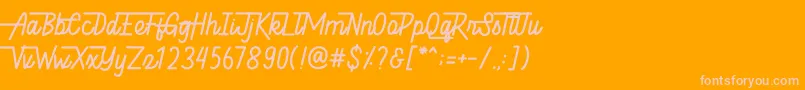 Hellytail Font – Pink Fonts on Orange Background