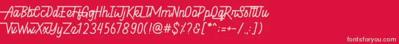 Hellytail Font – Pink Fonts on Red Background