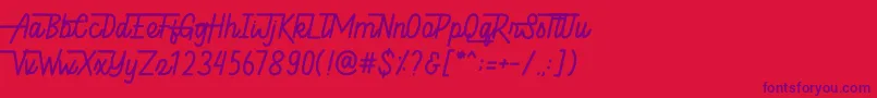 Hellytail Font – Purple Fonts on Red Background