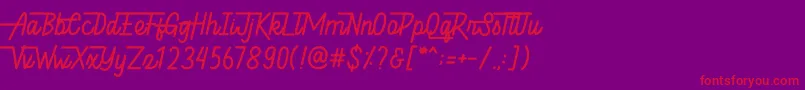 Hellytail Font – Red Fonts on Purple Background