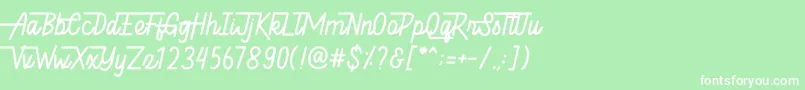 Hellytail Font – White Fonts on Green Background