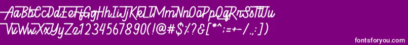Hellytail Font – White Fonts on Purple Background