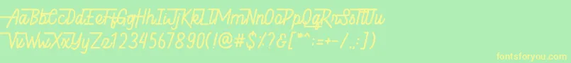 Hellytail Font – Yellow Fonts on Green Background
