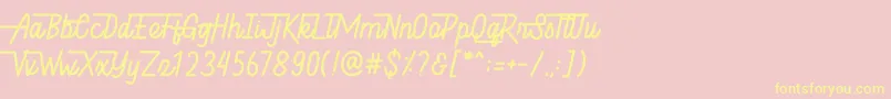 Hellytail Font – Yellow Fonts on Pink Background