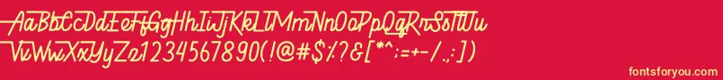 Hellytail Font – Yellow Fonts on Red Background