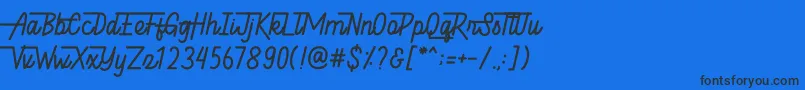 Hellytail Font – Black Fonts on Blue Background