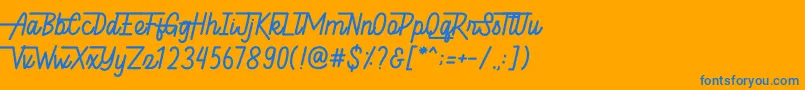 Hellytail Font – Blue Fonts on Orange Background