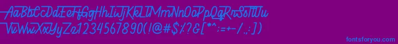 Hellytail Font – Blue Fonts on Purple Background