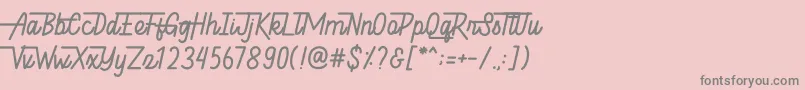 Hellytail Font – Gray Fonts on Pink Background