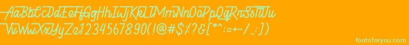 Hellytail Font – Green Fonts on Orange Background