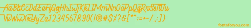 Hellytail Font – Orange Fonts on Green Background