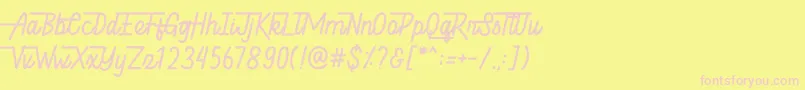 Hellytail Font – Pink Fonts on Yellow Background