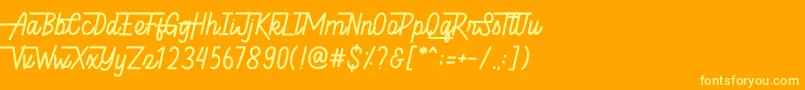 Hellytail-Schriftart – Gelbe Schriften auf orangefarbenem Hintergrund