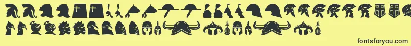 helmets Font – Black Fonts on Yellow Background