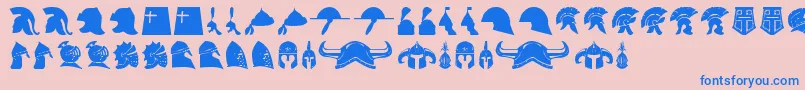 helmets Font – Blue Fonts on Pink Background
