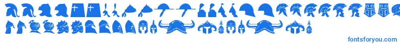 helmets Font – Blue Fonts on White Background