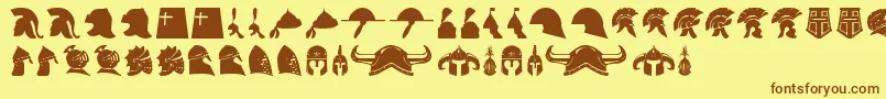 helmets Font – Brown Fonts on Yellow Background