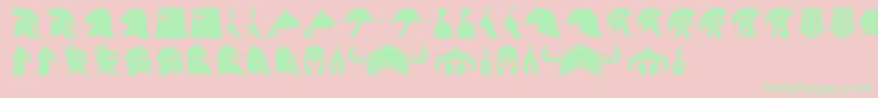 helmets Font – Green Fonts on Pink Background