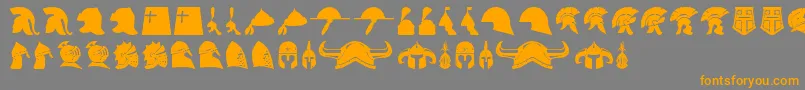 helmets Font – Orange Fonts on Gray Background