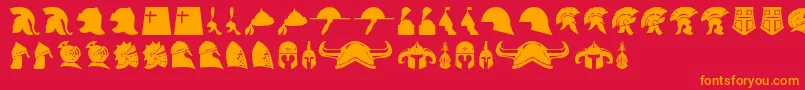 helmets Font – Orange Fonts on Red Background