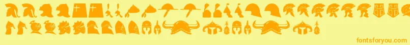 helmets Font – Orange Fonts on Yellow Background