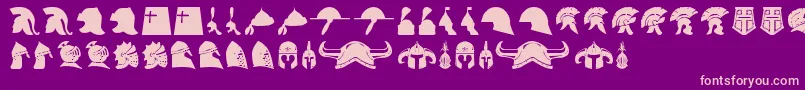 helmets Font – Pink Fonts on Purple Background