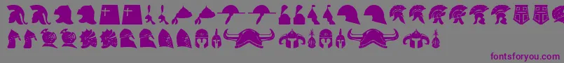 helmets Font – Purple Fonts on Gray Background