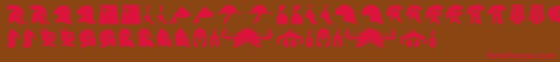 helmets Font – Red Fonts on Brown Background
