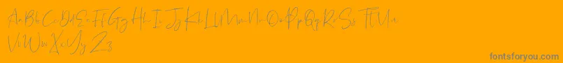 Helodia Demo-Schriftart – Graue Schriften auf orangefarbenem Hintergrund