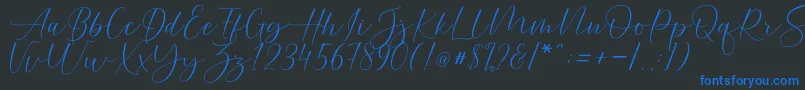 Helostar Font – Blue Fonts on Black Background