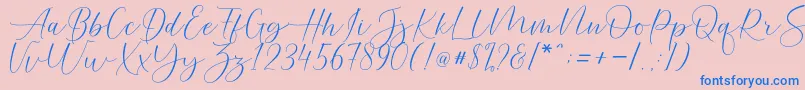 Helostar Font – Blue Fonts on Pink Background
