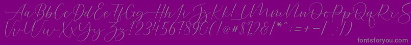 Helostar Font – Gray Fonts on Purple Background