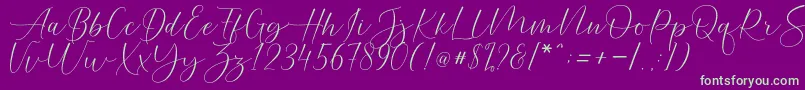 Helostar Font – Green Fonts on Purple Background