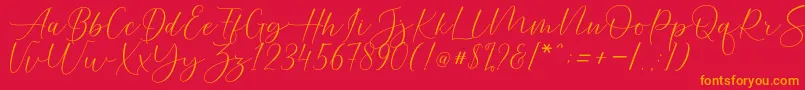 Helostar Font – Orange Fonts on Red Background