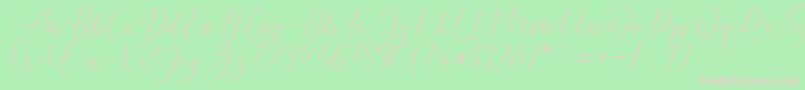 Helostar Font – Pink Fonts on Green Background