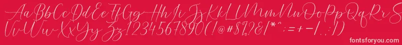 Helostar Font – Pink Fonts on Red Background