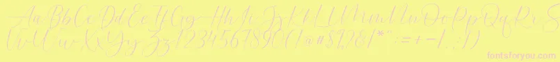 Helostar Font – Pink Fonts on Yellow Background