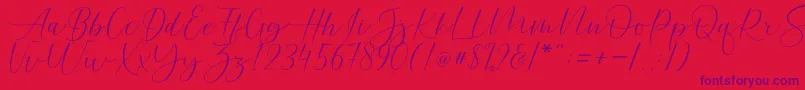 Helostar Font – Purple Fonts on Red Background
