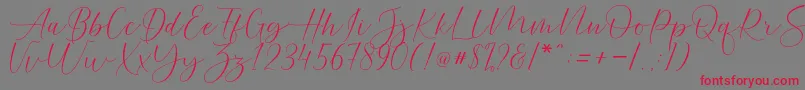Helostar Font – Red Fonts on Gray Background