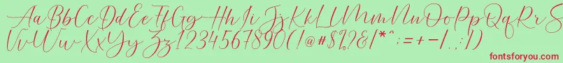 Helostar Font – Red Fonts on Green Background
