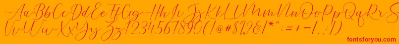 Helostar Font – Red Fonts on Orange Background