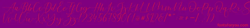 Helostar Font – Red Fonts on Purple Background