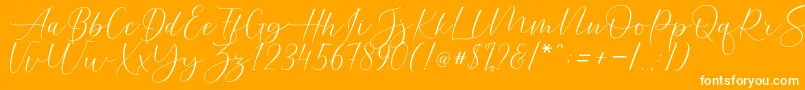 Helostar Font – White Fonts on Orange Background