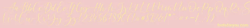 Helostar Font – Yellow Fonts on Pink Background