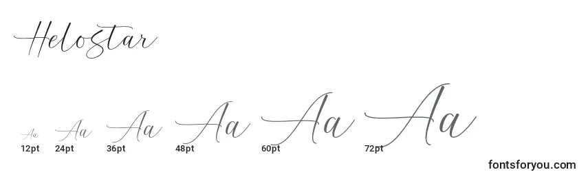 Helostar Font Sizes